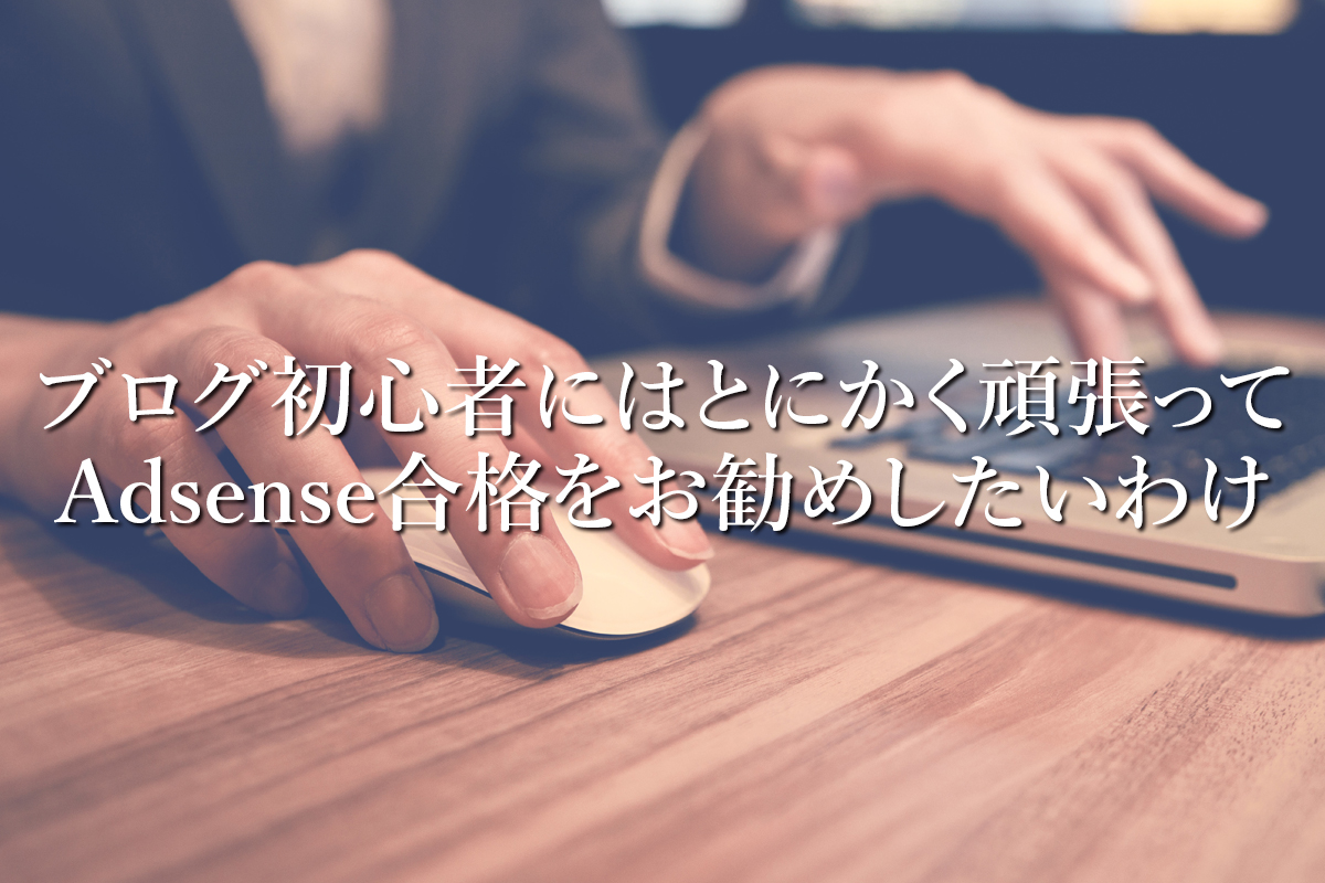 ブログ初心者にはとにかく頑張ってAdsense合格をお勧めしたいわけ